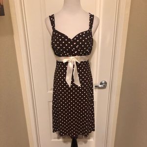 👇🏻$Reduced to lowest price.Cute polka dot brown and cream color retro dress